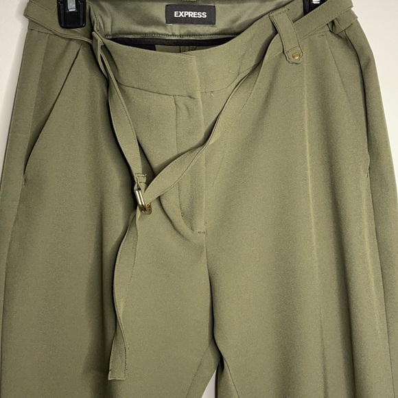 Olive Green -Belted - EXPRESS- size 12 - Picture 2 of 5